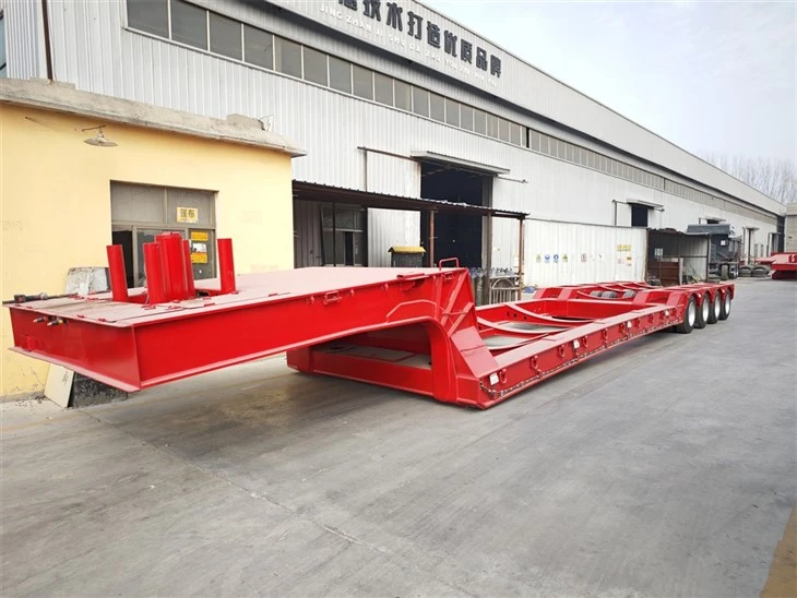 4 Line 8 Axle Low Flatbed Semi-trailer