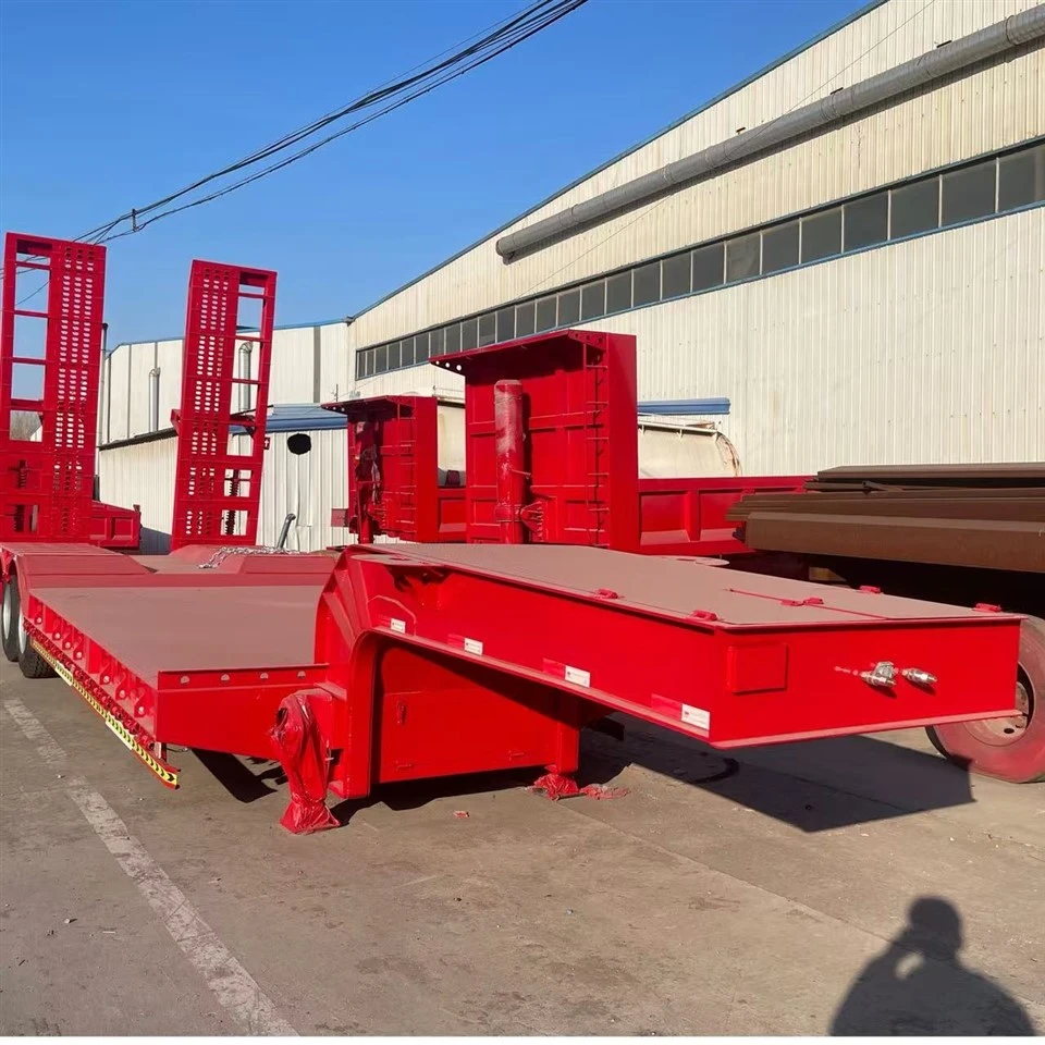 New 40ton 60ton Steel Container Chassis Loader Lowbed Truck suppliers
